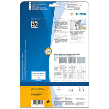 HERMA Etiketten SPECIAL 63.5x29.6mm 4222 silber,ex.perm. 675 St./25 Bl.