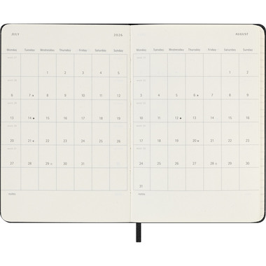 MOLESKINE Agenda Classic Pocket 2026 DHB12WH2Y26 1W/2S schwarz HC 9x14cm