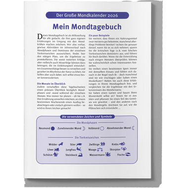 HEYNE Der grosse Mondkalender 2026 9783453239654 1T/1S DE 17x24cm
