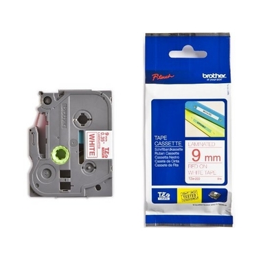 PTOUCH Nastro, plastific.rosso/bianco TZe-222 PT-1280VP 9 mm