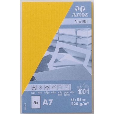 ARTOZ Cartes de visite 1001 A7 107136142 220g, jaune soleil 5 feuilles