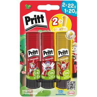 PRITT Bâton colle Le Monde magique PBS2B or 2 + 1 pcs. 2x 22g + 1x 20g