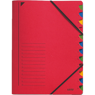 LEITZ Dossier archivio A4 39120025 rosso 12 compart.