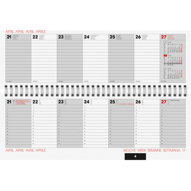 SIMPLEX Timer horizontal 2026 6243WGM.26 1S/2P blanc ML 29.7x10.5cm