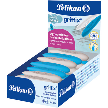 PELIKAN Radiergummi Griffix 605304 blau/weiss, assortiert