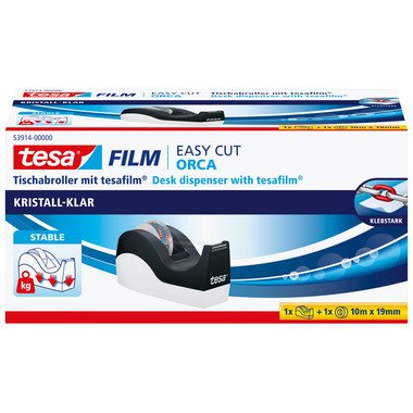 TESA Tischabroller Orca 10mx19mm 53914-00000 schwarz/weiss inkl. 1 Rolle