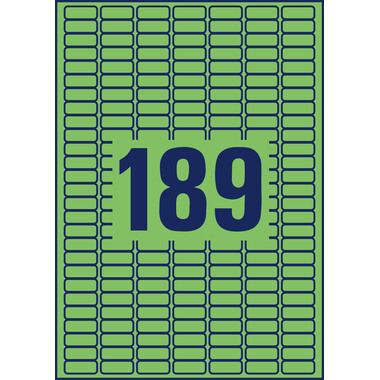 AVERY ZWECKFORM Étiquettes 25,4x10mm L6049-20 vert 3780pcs./20fl.