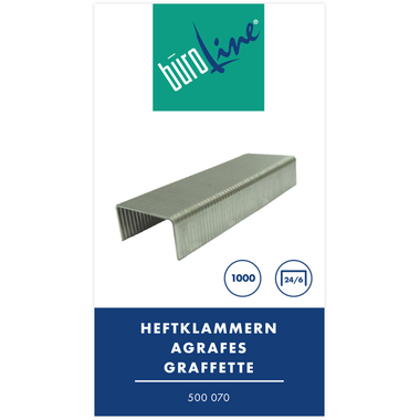 BÜROLINE Heftklammern 24/6mm 500070 1000 Stück