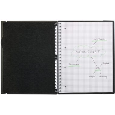 KOLMA Carnet LineaVerde A4 06.520.06 quadrillé, 70g/m2 noir