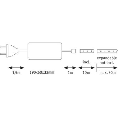 Paulmann LED-Stripe MaxLED 500 2700 K, 10 m Basisset