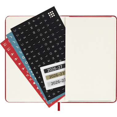 MOLESKINE Wochen-Notizkalender 26/27 DHF218WN2Y27 18M liniert HC rot 9x14cm