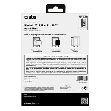 Film de protection en verre trempé de SBS pour iPad Air 2019