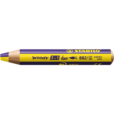 STABILO Matita colorata Woody 3in1 882/205-385 Duo, giallo/viola