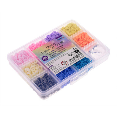 GLOREX Heishi Perlen-Set 61630242 pastel, assortiert 1000 Stück