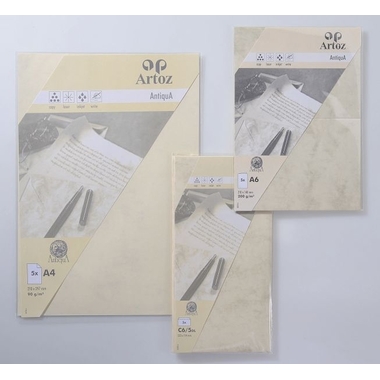 ARTOZ Papier Antiqua A4 108796142 90g, chamois 5 feuilles