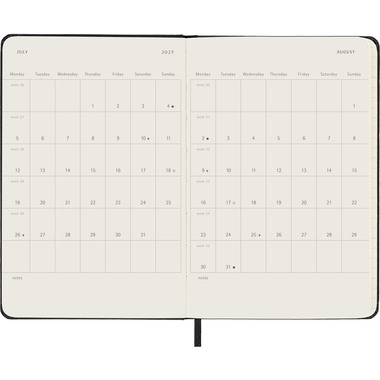 MOLESKINE Agenda Classic Pocket 2027 DHB12WN2Y27 1W/1S schwarz HC 9x14cm