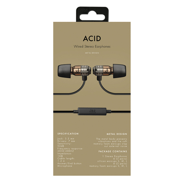 Wire earphones with memory foam pads