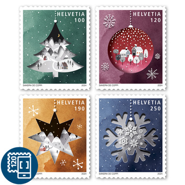 Briefmarken-Serie «Weihnachten» Serie (4 Marken, Taxwert CHF 6.60), selbstklebend, ungestempelt