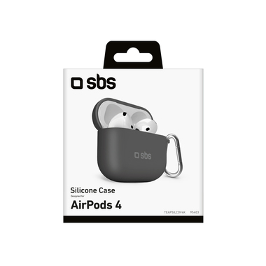 Custodia in silicone con gancio per AirPods 4
