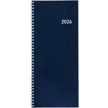 BIELLA Agenda Twist Wire-O 2026 803336050026U 1S/2P bleu ML 13.5x31.5cm