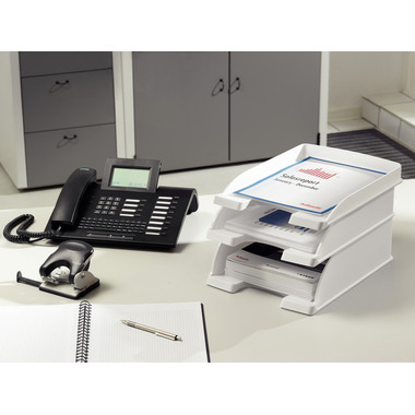 LEITZ Corbeille Courrier Plus A4 52370001 blanc