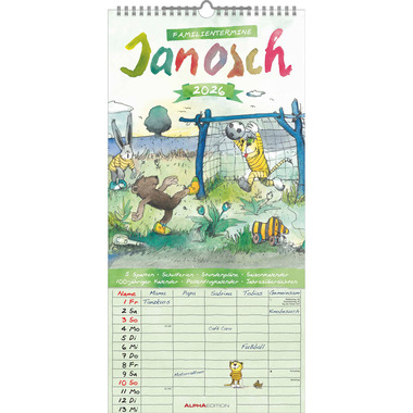 ALPHA EDITION Planif. familial Janosch 2026 160585 1M/1P ML 5 colonnes 22x45cm