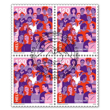 Block of four «125 years Caritas Switzerland»