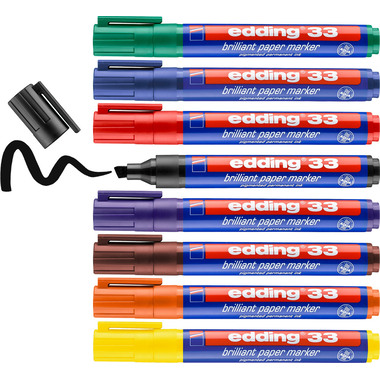 EDDING Permanent Marker 33 33-E8 8 Farben ass.