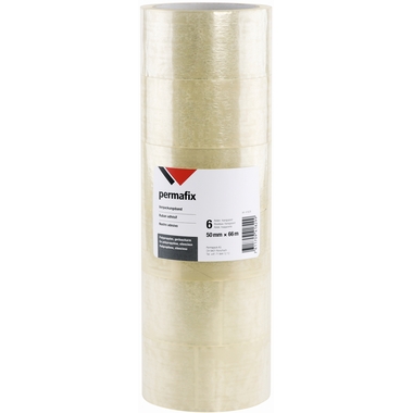 PERMAFIX Bande adhesive 41829 Transparent 50mmX66m 6rouleau