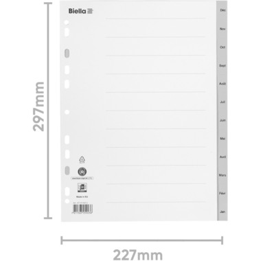 BIELLA Register PP A4 47141491U grau Déc-Jan FR