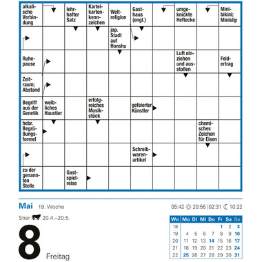 HARENBERG Calendrier détachable 2026 2110400+26 Kreuzworträtsel DE 12.5x16cm
