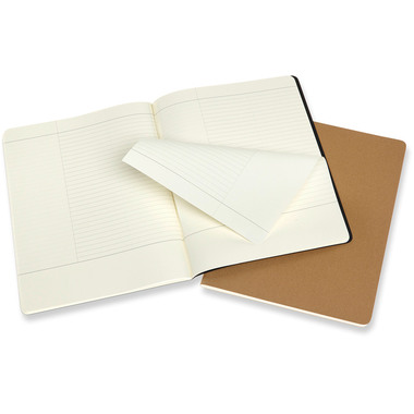 MOLESKINE Quaderno Study XLarge 620282 rigato, nero, 160p. 2 pezzi