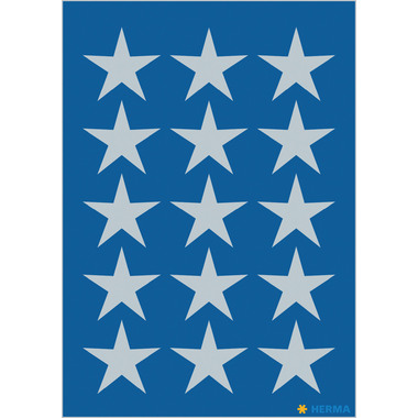 HERMA Sticker Sterne 22mm 3419 silber 45 Stück/3 Blatt