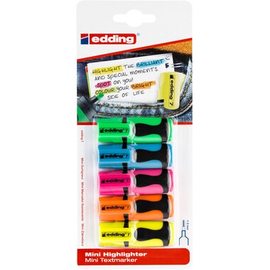 EDDING Textmarker Mini 1-3mm 7BLI-99 5 couleurs ass.