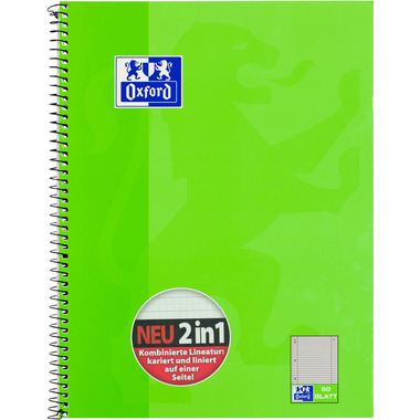 OXFORD Collegeblock A4+ 100050362 quadrett./rigato, 90g 80 fogli