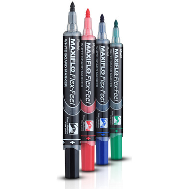 PENTEL Whiteboard Marker Maxiflo MWL5SBF-4 FlexFeel, 4 Stück