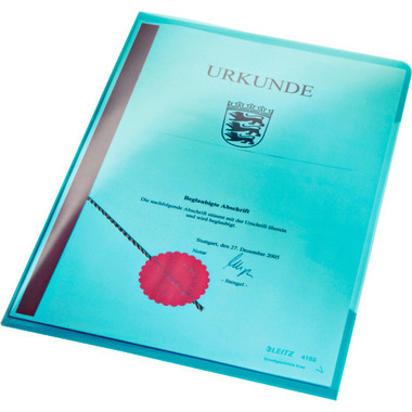 LEITZ Cartelline Premium A4 41530035 blu, 0,15mm 100 pezzi