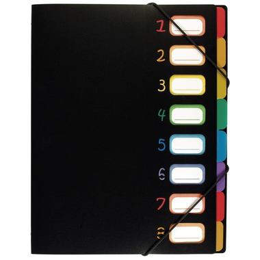 VIQUEL Pultmappe A4 998667 A4 1-8 schwarz/bunt