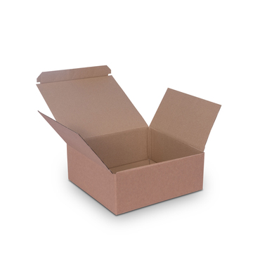 Gift packaging with open corrugation285x270x110mm in brown