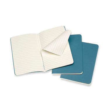 MOLESKINE Notizbuch Karton 3x P/A6 629582 liniert, lebhaftes blau,64 S.