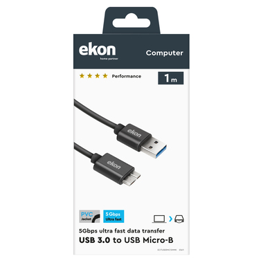 USB 3.0 Typ A - micro-USB Typ B Kabel | Ekon