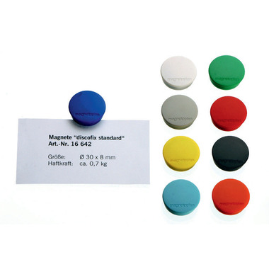 MAGNETOPLAN Magnet Discofix Standard 30mm 1664212 schwarz, ca. 0.7 kg 10 Stk.