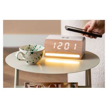 KARLSSON Wecker Retro Light LED Weiss