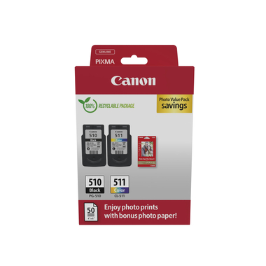 CANON Photo Value Pack BKCMY PGCL510/1 Pixma iP2700 GP-501 50Bl.