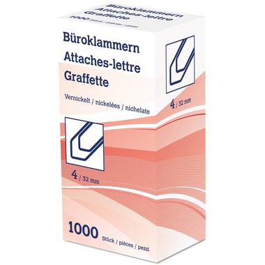 NEUTRAL Büroklammern Nr. 4 6214 32mm vernickelt 1000 Stk.