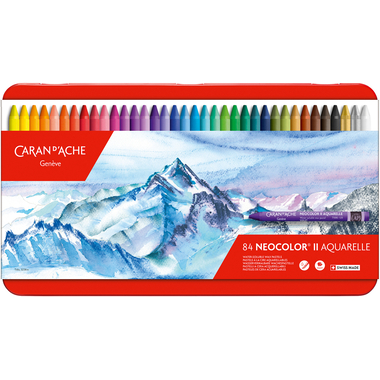 CARAN D'ACHE Pastelli a cera Neocolor II 7500.384 84 pezzi, Box 9mmx10,5cm