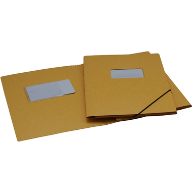 EROLA Gummibandmappe 650my A4 33299F gelb Pressspan mit Fenster