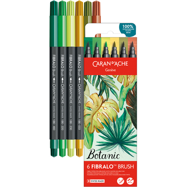 CARAN D'ACHE Classic Fibralo Brush 0.5-5mm 186.804 Botanic 6 Stück