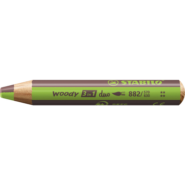 STABILO Farbstift Woody 3 in 1 882/570-630 Duo, grün/braun