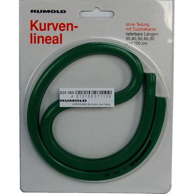 RUMOLD Kurvenlineal 60cm 820060 grün, ohne Teilung